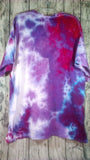 Handmade Tie Dye Batik Cotton Short Sleeve Tee Shirt 2XL Purple Pink Sugar Skull