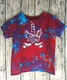 Handmade Tie Dye Short Sleeve Cotton T-Shirt Kids 5T Unicorn Batik Pink Blue