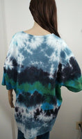 Handmade Tie Dye Horse Free Spirit Batik Grey Green Blue Tee Shirt Plus 3XL