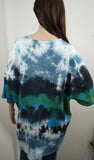 Handmade Tie Dye Horse Free Spirit Batik Grey Green Blue Tee Shirt Plus 3XL