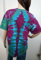 Handmade Tie Dye Star Mandala Tee Shirt Blue Green Purple Size L