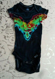 Handmade Tie Dye Infant Romper Short Sleeve One Piece Rainbow 3-9 Months