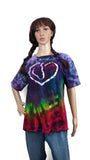 Handmade Tie Dye Batik Cotton Short Sleeve T- Shirt Kid XL Rainbow I Love Horses